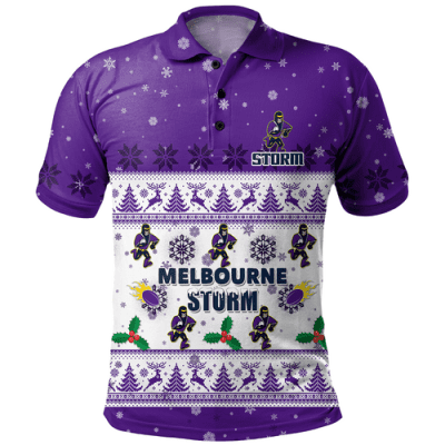 Melbourne Storm Christmas Custom Polo Shirt - Special Ugly Christmas Polo Shirt