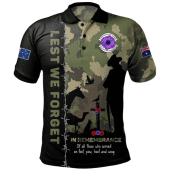 (Custom) Australia Polo Shirt Anzac Day Lest We Forget The Animals Of War Camouflage Style