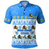 Gold Coast Titans Christmas Custom Polo Shirt - Special Ugly Christmas Polo Shirt