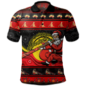 Australia Polo Shirt Ripper Aboriginal Christmas Down Under