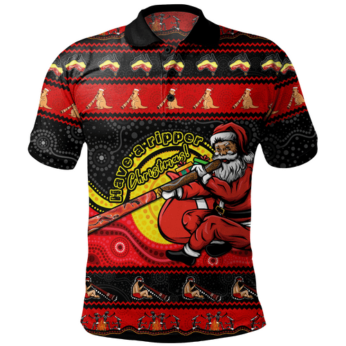 Australia Polo Shirt Ripper Aboriginal Christmas Down Under Australia Polo Shirt Ripper Aboriginal Christmas Down Under
