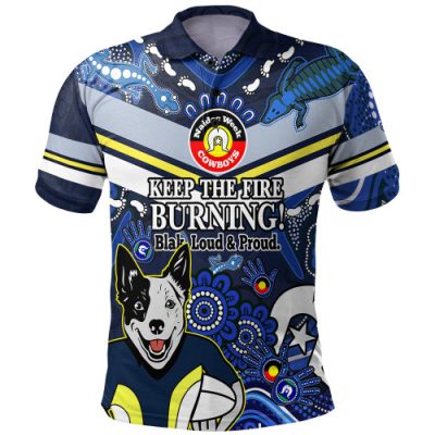 North Queensland Cowboys Hoodie Custom Naidoc Keep the Fire Burning! Blak, Loud & Proud Home Jersey