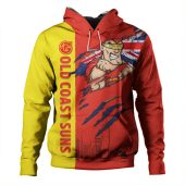 Gold Coast SUNS Hoodie Burning Passion Of Power Scratch Style