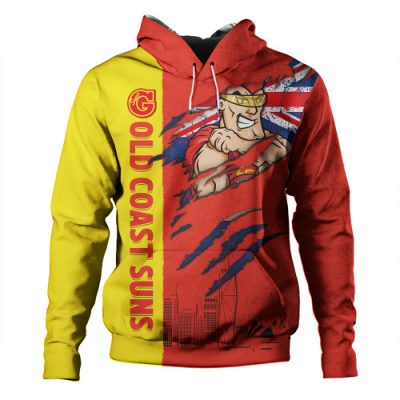 Gold Coast SUNS Hoodie Burning Passion Of Power Scratch Style