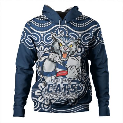 Geelong Cats Hoodie Aboriginal Inspired Tough Fan Football For Life