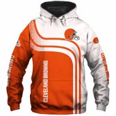 NFL Cleveland Browns White Orange Pullover Hoodie V3