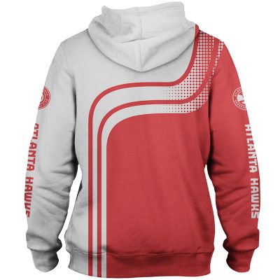 NBA Atlanta Hawks White Red Curves Pullover Hoodie
