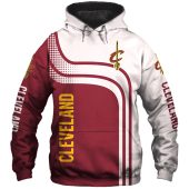 NBA Cleveland Cavaliers Wine White Curves Pullover Hoodie