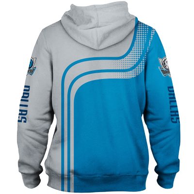 NBA Dallas Mavericks Blue Silver Curves Pullover Hoodie