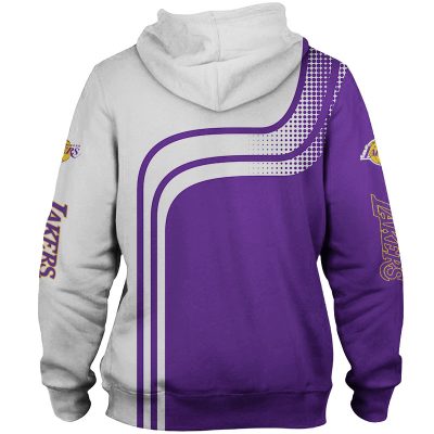NBA Los Angeles Lakers Purple White Curves Pullover Hoodie