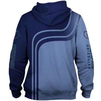 NBA Memphis Grizzlies Blue Curves Pullover Hoodie