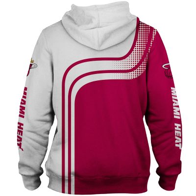 NBA Miami Heat Red White Curves Pullover Hoodie