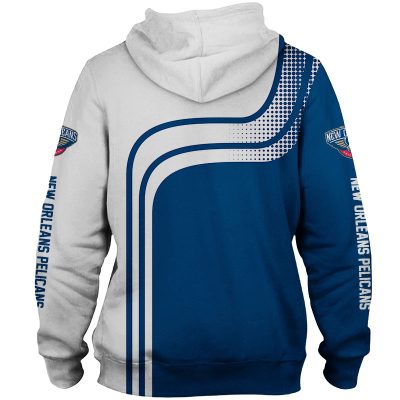 NBA New Orleans Pelicans White Navy Curves Pullover Hoodie