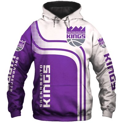 NBA Sacramento Kings White Purple Curves Pullover Hoodie