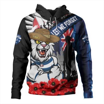 Geelong Cats Hoodie Anzac Day Honor United In Spirit