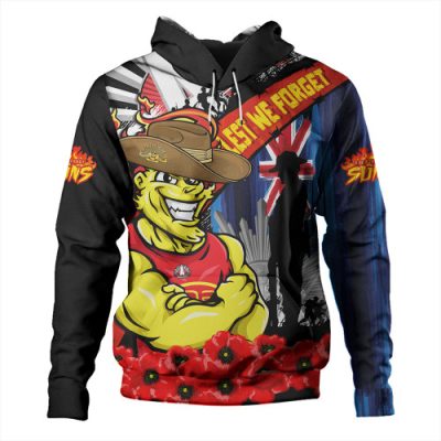 Gold Coast SUNS Hoodie Anzac Day Honor United In Spirit