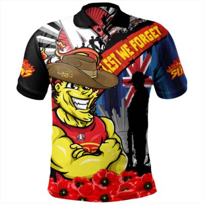 Gold Coast SUNS Polo Shirt Anzac Day Honor United In Spirit