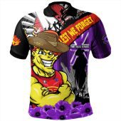 Gold Coast SUNS Polo Shirt ANZAC Day Honor Purple Valor And Spirit