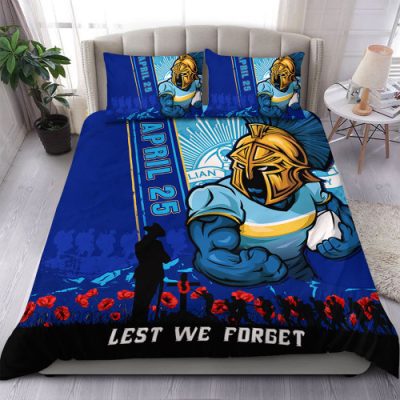 Gold Coast Titans Bedding Set Anzac Day Lest We Forget Strong Fighting Spirit