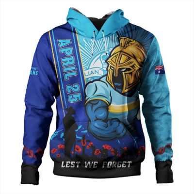 Gold Coast Titans Hoodie Anzac Day Lest We Forget Strong Fighting Spirit