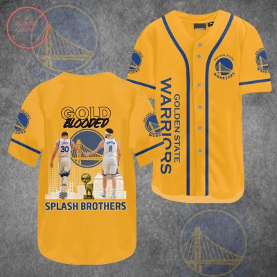 NBA Golden State Warriors Gold Blooded Splash Brothers Baseball Jersey