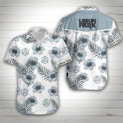 Linkin Park Floral White Hawaiian Shirt