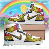 Grateful Dead Dancing Bears Rainbow Air Jordan 1 High Sneakers