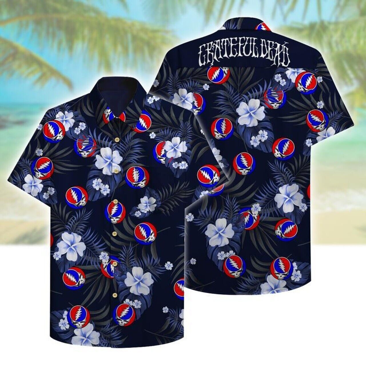 Grateful Dead Tropical Flower Hawaiian Shirt V1 Grateful Dead Tropical Flower Hawaiian Shirt V1