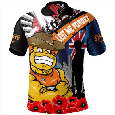 GWS GIANTS Polo Shirt Anzac Day Honor United In Spirit