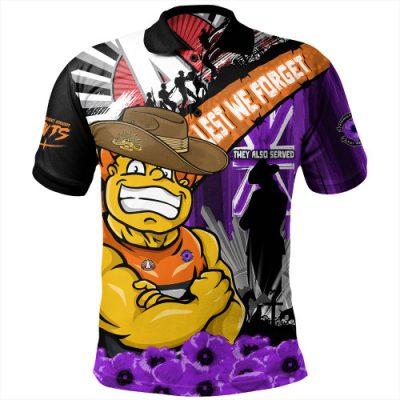 GWS GIANTS Polo Shirt ANZAC Day Honor Purple Valor And Spirit