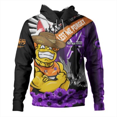 GWS GIANTS Hoodie ANZAC Day Honor Purple Valor And Spirit