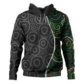 Australia Aboriginal Hoodie - Green Dot Art Circle Pattern From Aboriginal Art Hoodie