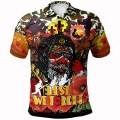 Indigenous All Stars Anzac Lest We Forget Polo Shirt - Custom Indigenous Anzac Dreaming With Camouflage And Poppy Flower