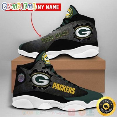 Green Bay Packers Nfl Football Team Custom Name Air Jordan 13 Shoes