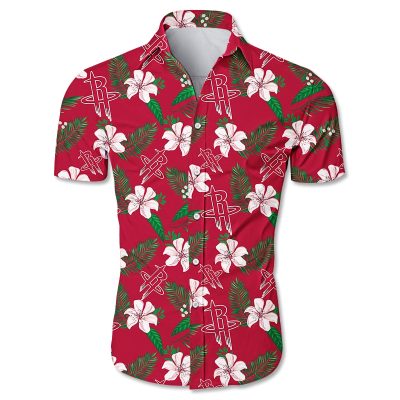 NBA Houston Rockets Tropical Flowers Hawaiian Shirt V2