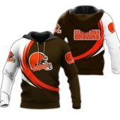 NFL Cleveland Browns White Orange Pullover Hoodie V2