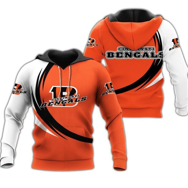 NFL Cincinnati Bengals Orange White Pullover Hoodie NFL Cincinnati Bengals Orange White Pullover Hoodie