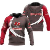 NFL Tampa Bay Buccaneers Grey Red Pullover Hoodie V3