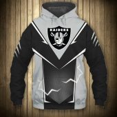 NFL Las Vegas Raiders Lightning Black Grey Pullover Hoodie