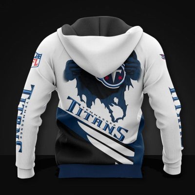 NFL Tennessee Titans White Navy Blue Pullover Hoodie V2