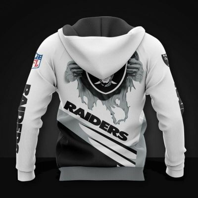 NFL Las Vegas Raiders White Black Pullover Hoodie
