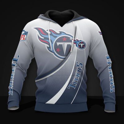 NFL Tennessee Titans White Navy Blue Pullover Hoodie