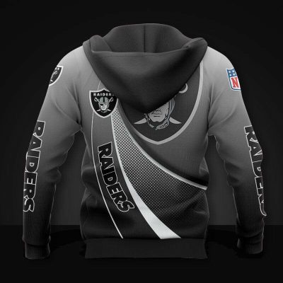 NFL Las Vegas Raiders Silver Pullover Hoodie