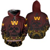 NFL Washington Commanders Red Skull Pumpkin Pullover Hoodie