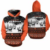 NFL Cincinnati Bengals Orange Black Christmas Pullover Hoodie