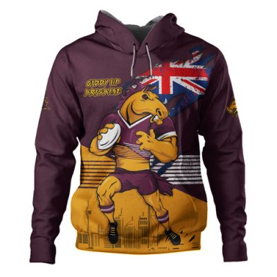 Brisbane Broncos Hoodie Custom For Die Hard Fan Australia Flag Scratch Style
