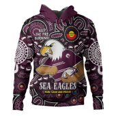 Manly Warringah Sea Eagles Hoodie Custom Naidoc Week 2024 Aboriginal Pattern And Torres Strait Islander Inspired