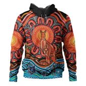 Australia Aboriginal Inspired Hoodie - Kangaroo With Dot Painting
