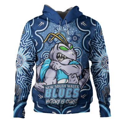 New South Wales Blues Hoodie Aboriginal Pattern Inspired Victory Is Ours