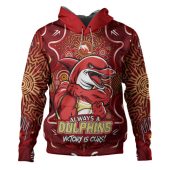 Redcliffe Dolphins Hoodie Aboriginal Pattern Inspired Victory Is Ours